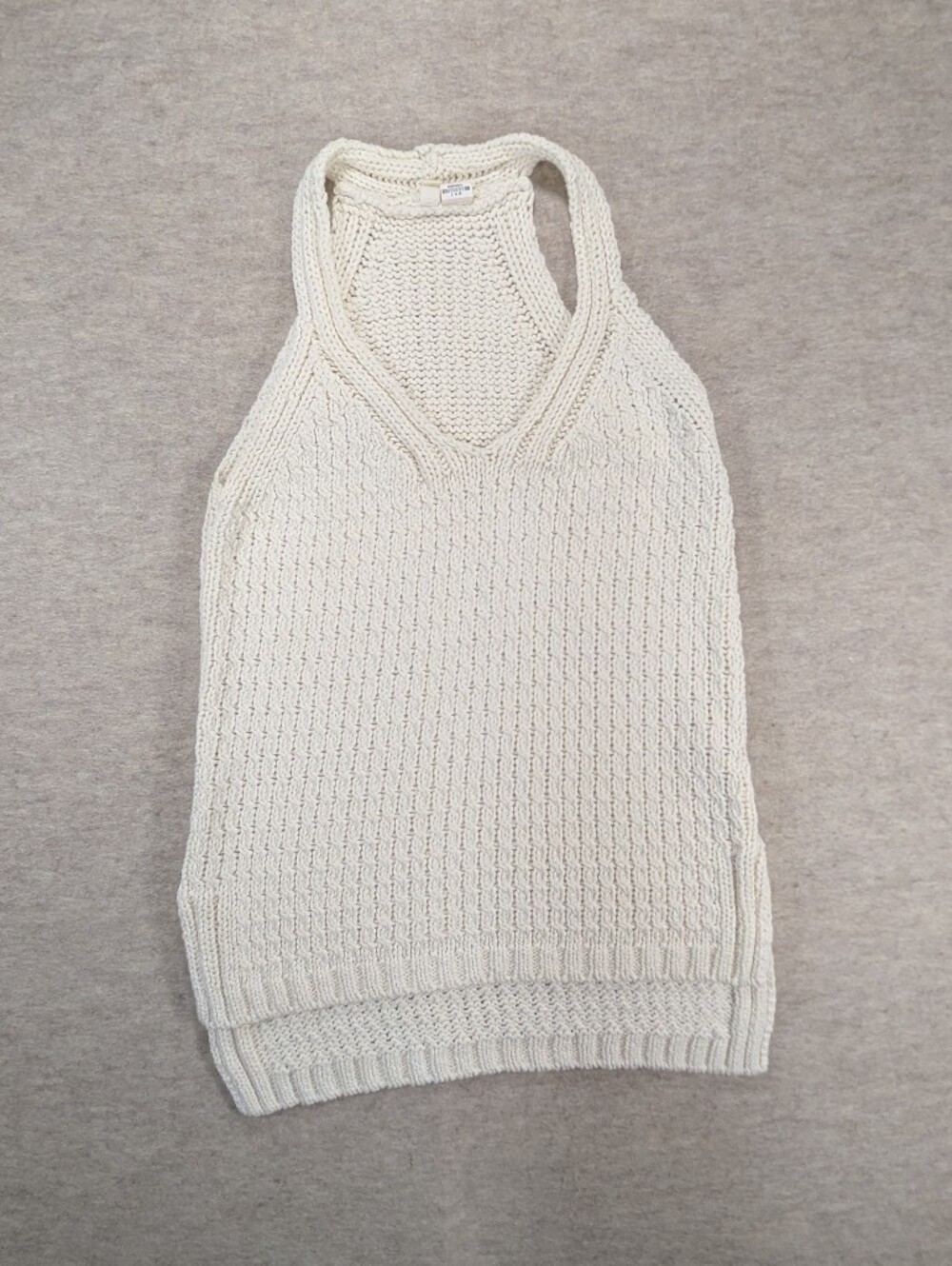 Anthropologie Moth Cream Chunky Knit Sleeveless Tank Top Summer Fall Tunic XS